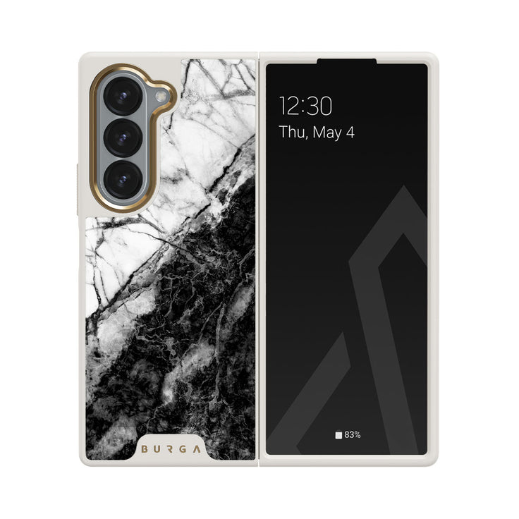 Fatal Contradiction - Black & White Marble Samsung Galaxy Z Fold 6 Case