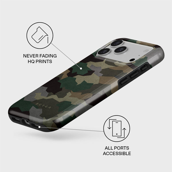 Tropical Green Camo iPhone 17 Pro Max Case BURGA
