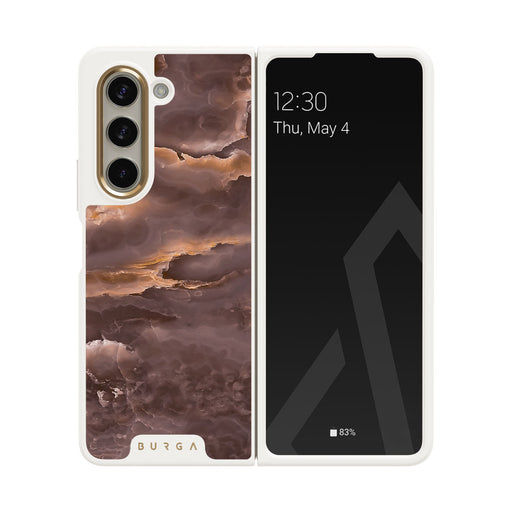 Fire Wood - Brown Marble Samsung Galaxy Z Fold 5 Case