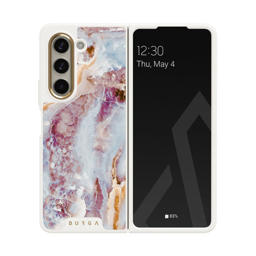 Frozen Leaves - Cute Marble Samsung Galaxy Z Fold 5 Case