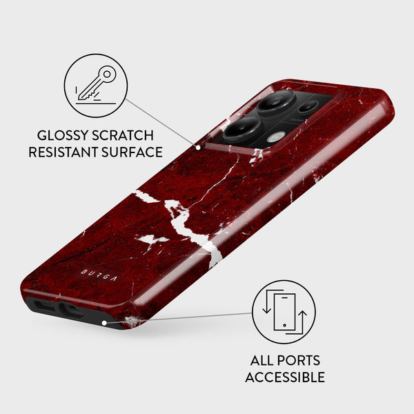 Iconic Red Ruby - Marble Xiaomi Redmi Note 13 Pro 5G Case | BURGA