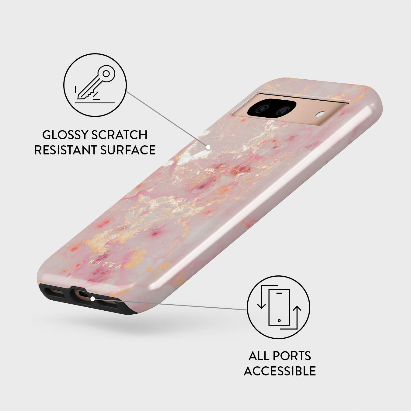 Golden Coral - Pink Google Pixel 8a Case | BURGA